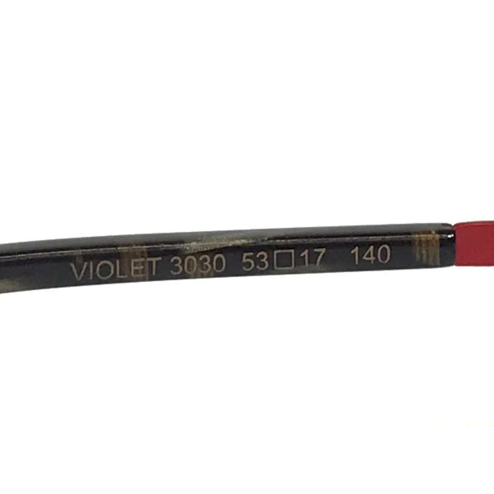 BOZ Eyeglasses Frames VIOLET 3030 Red Spiral Pattern Shiny Half Rim 53-17-140